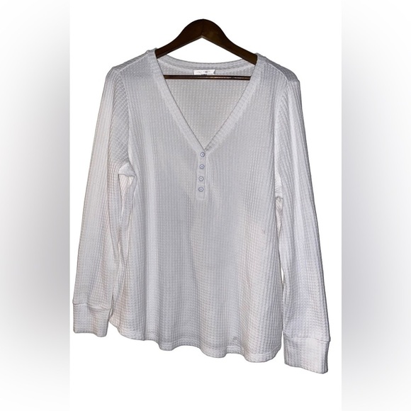 Daily Thread Women Long Sleeves White Thermal Shirt Size 1X Casual Outdoor - Picture 1 of 7